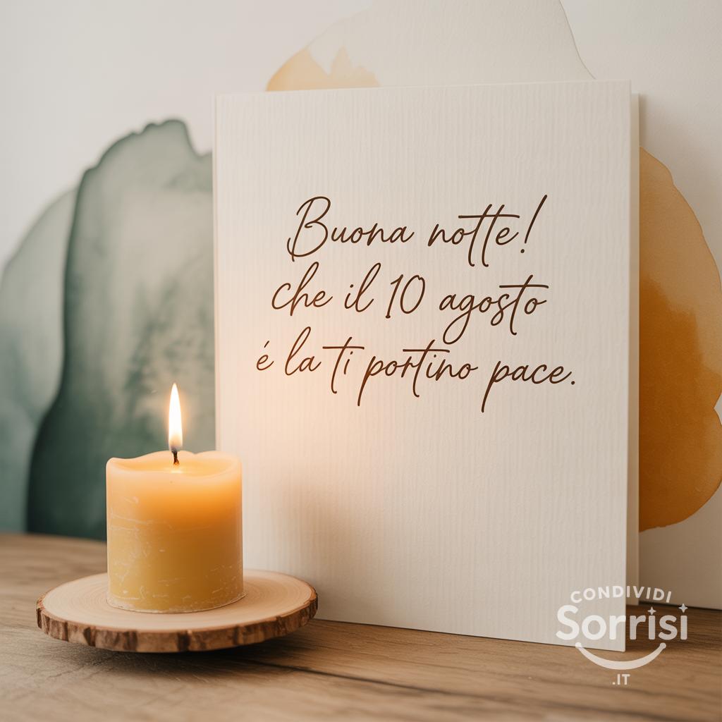 Buona notte! Che il 10 agosto  e la  ti portino pace.