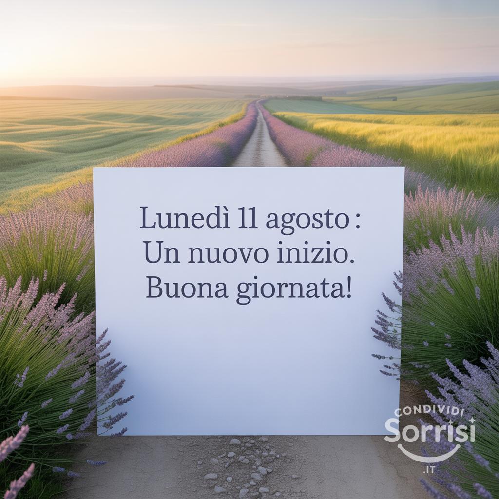Lunedì 11 agosto : un nuovo inizio. Buona giornata!