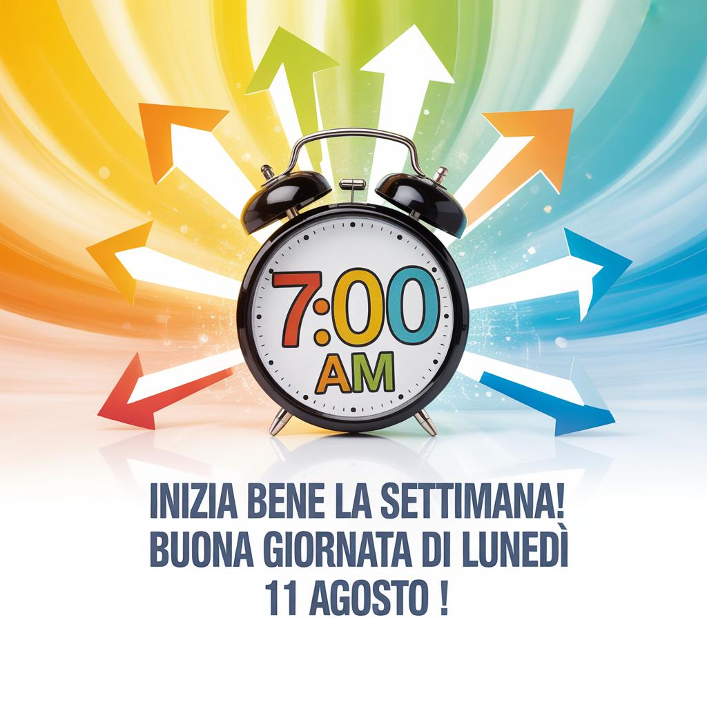 Inizia bene la settimana! Buona giornata di lunedì 11 agosto !