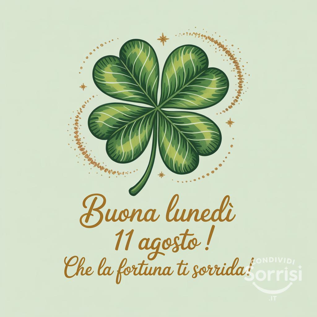 Buona lunedì 11 agosto ! Che la fortuna ti sorrida!