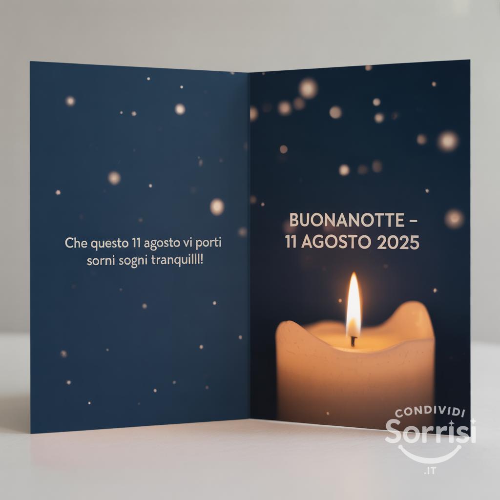 Che questo 11 agosto  vi porti sogni tranquilli! Buonanotte!