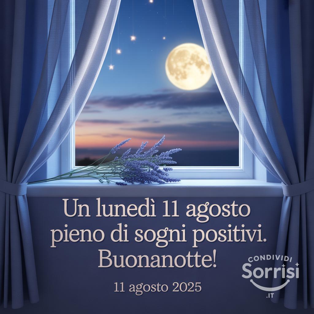 Un lunedì 11 agosto  pieno di sogni positivi. Buonanotte!