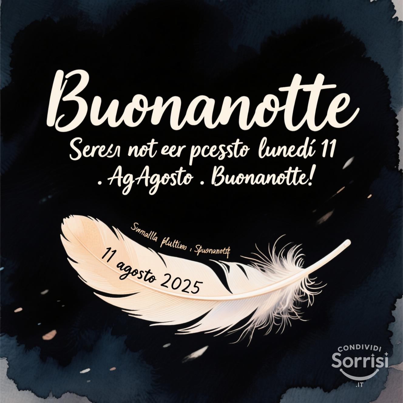 Serena notte per questo lunedì 11 agosto . Buonanotte!