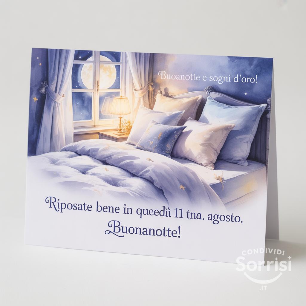 Riposate bene in questo lunedì 11 agosto . Buonanotte!