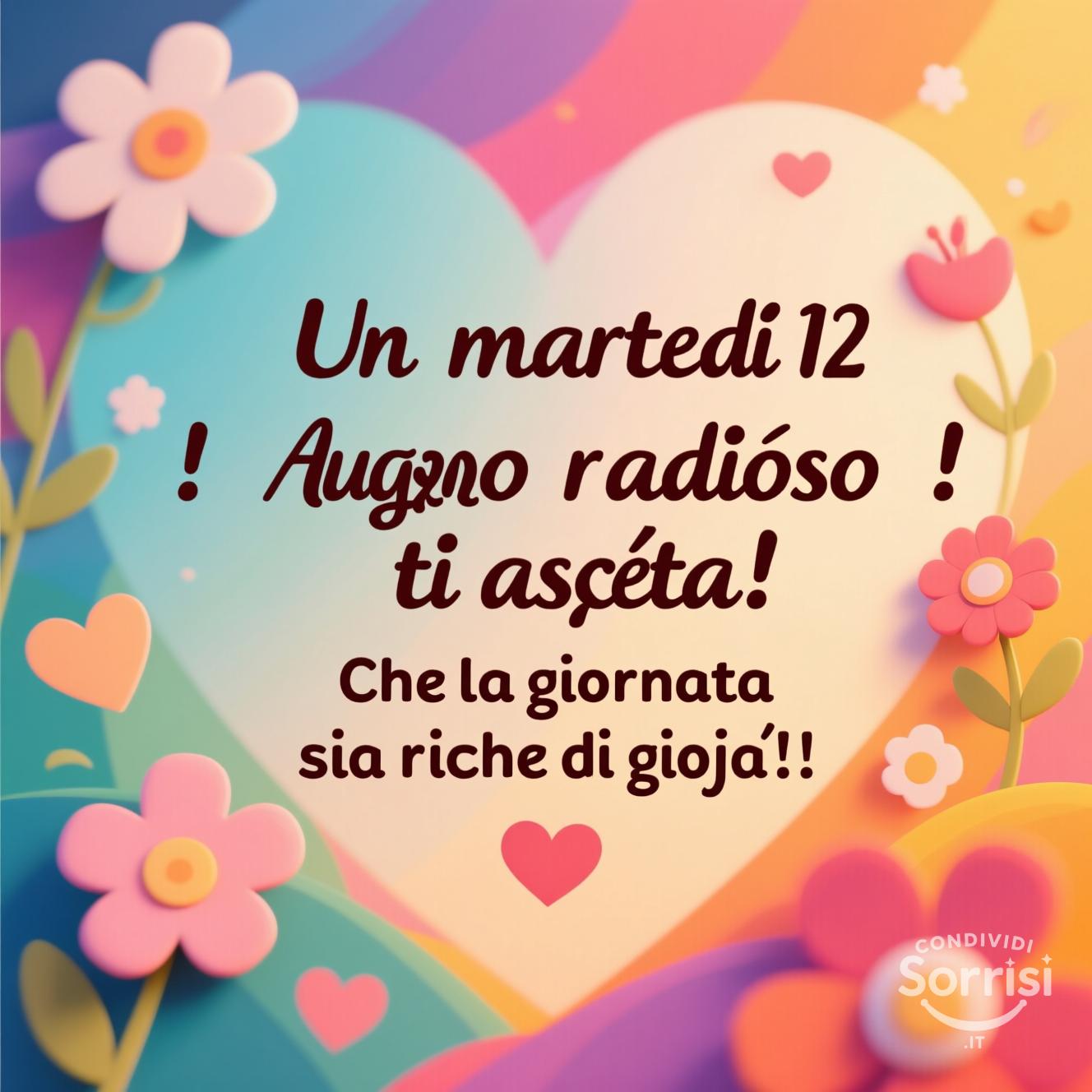 Un martedì 12 agosto radioso ti aspetta! Che la giornata sia ricca di gioia!