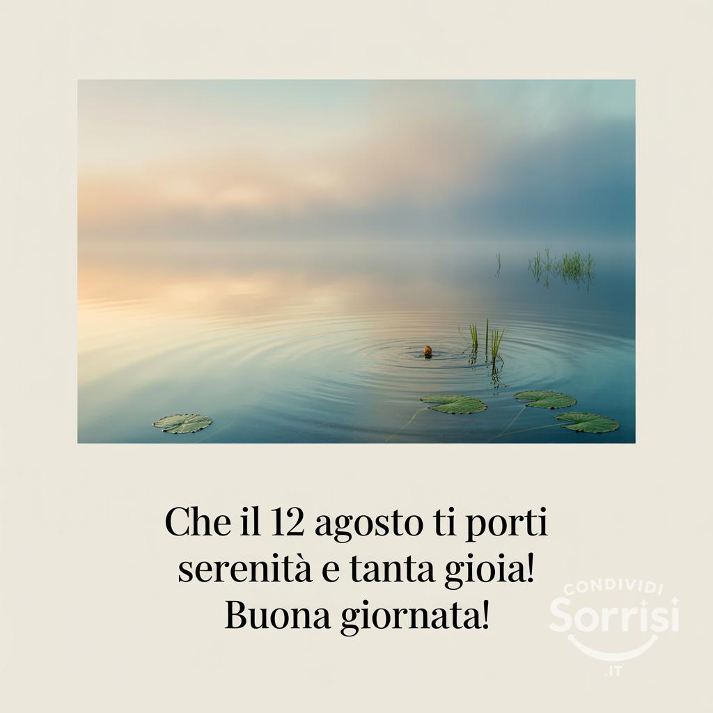 Che il 12 agosto ti porti serenità e tanta gioia! Buona giornata!