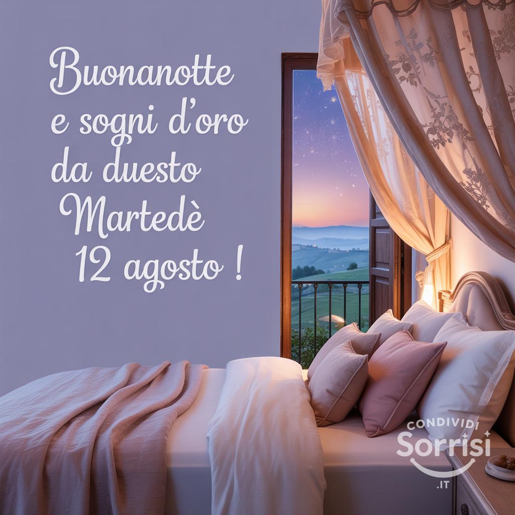 Buonanotte e sogni d'oro da questo martedì 12 agosto !