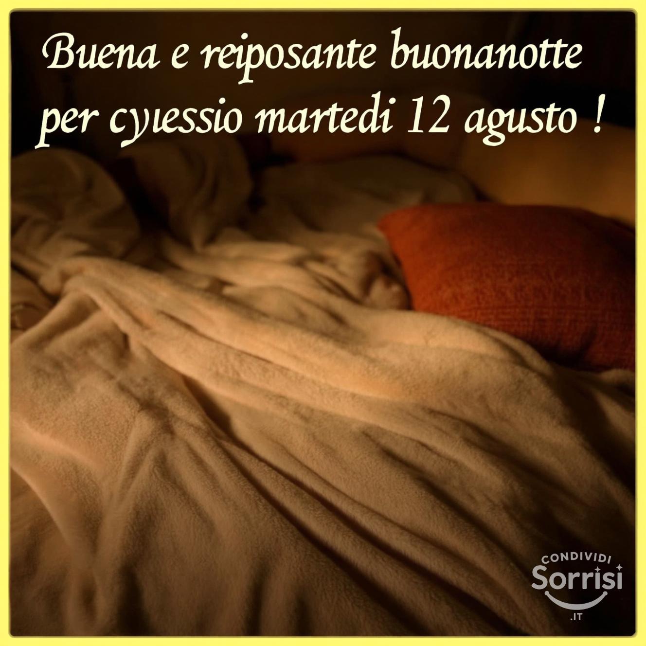Buona e riposante buonanotte per questo martedì 12 agosto !