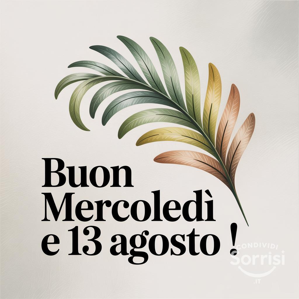 Buon mercoledì e 13 agosto !