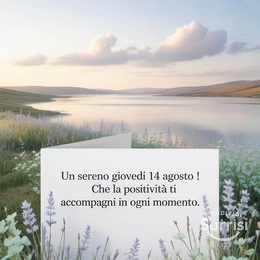 Un sereno giovedì 14 agosto ! Che la positività ti accompagni in ogni momento.