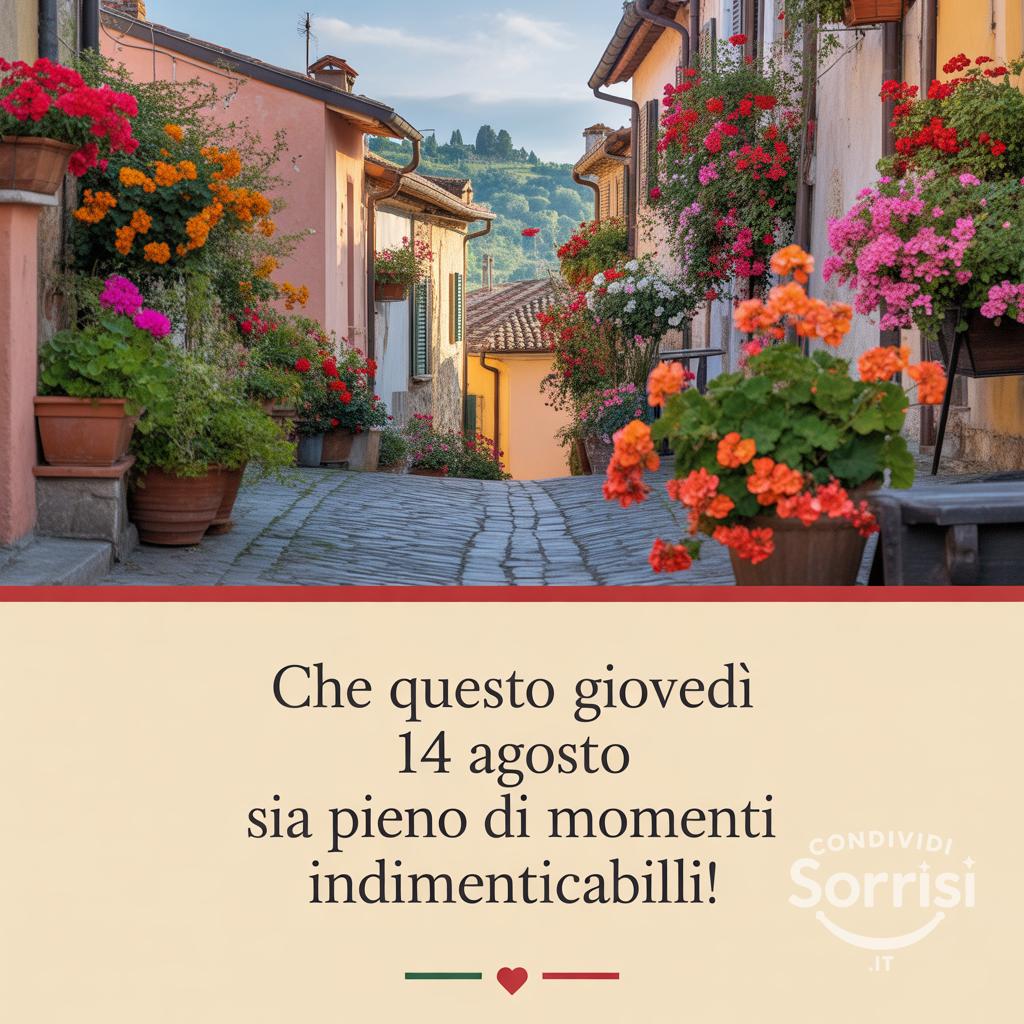 Che questo giovedì 14 agosto  sia pieno di momenti indimenticabili!