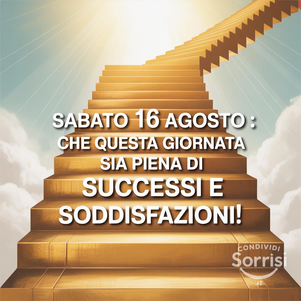 Sabato 16 agosto : che questa giornata sia piena di successi e soddisfazioni!