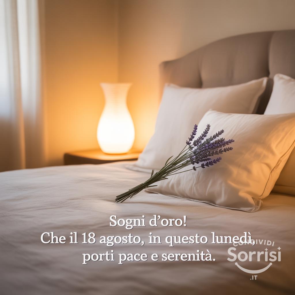 Sogni d'oro! Che il 18 agosto , in questo lunedì, porti pace e serenità.