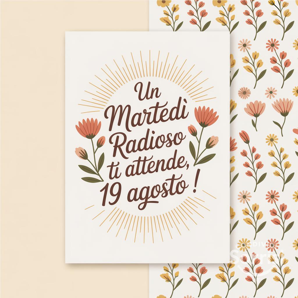 Un martedì radioso ti attende, 19 agosto !