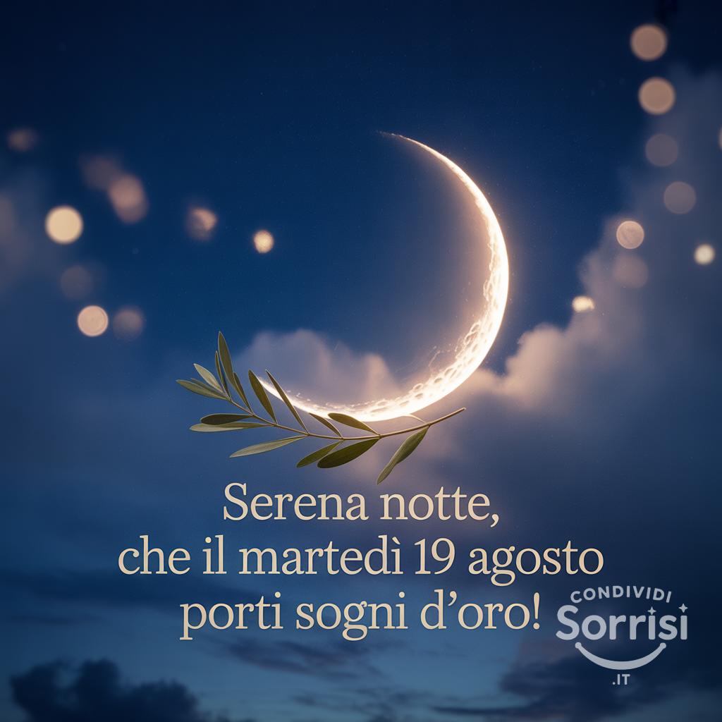 Serena notte, che il martedì 19 agosto  porti sogni d'oro!