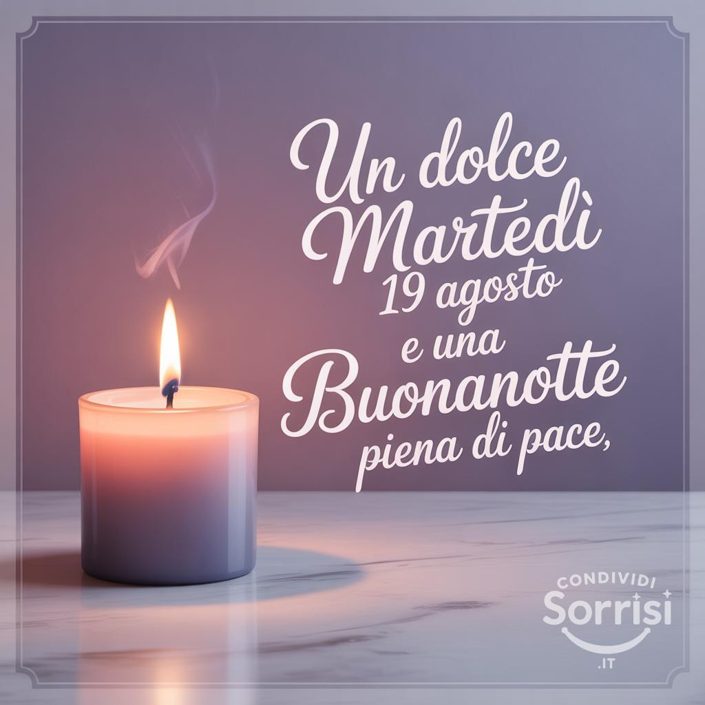 Un dolce martedì 19 agosto  e una buonanotte piena di pace.