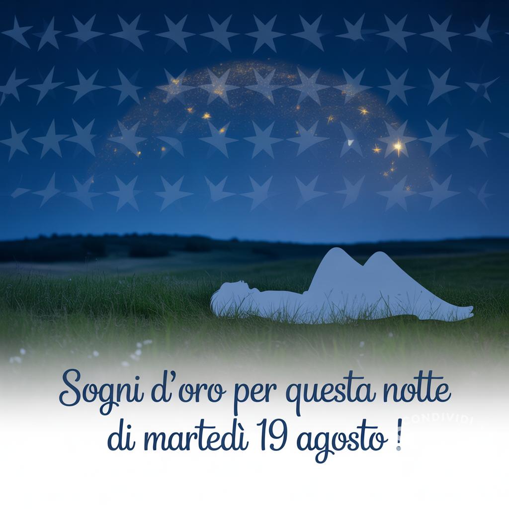 Sogni d'oro per questa notte di martedì 19 agosto !