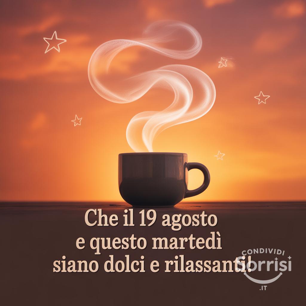 Che il 19 agosto  e questo martedì siano dolci e rilassanti!