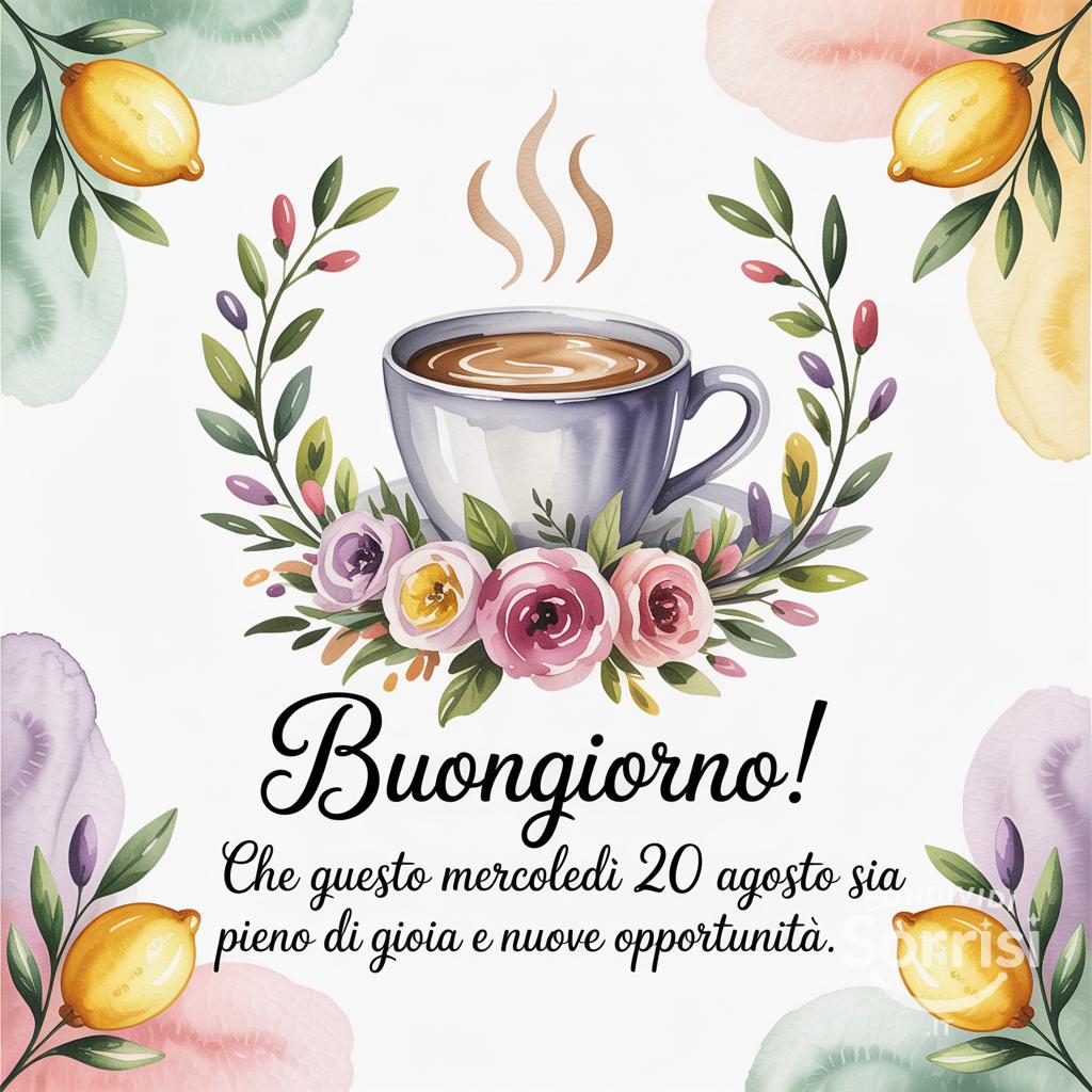 Buongiorno! Che questo mercoledì 20 agosto  sia pieno di gioia e nuove opportunità.