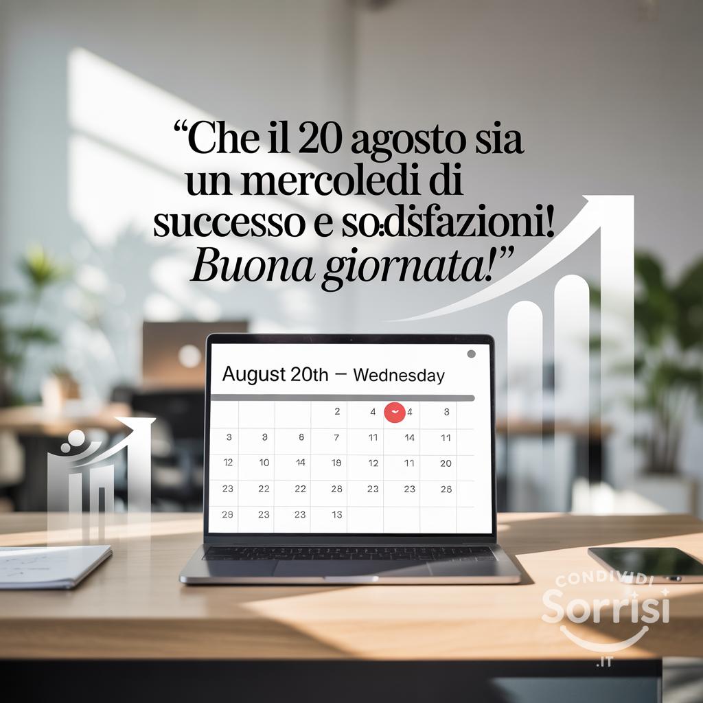Che il 20 agosto  sia un mercoledì di successo e soddisfazioni! Buona giornata!