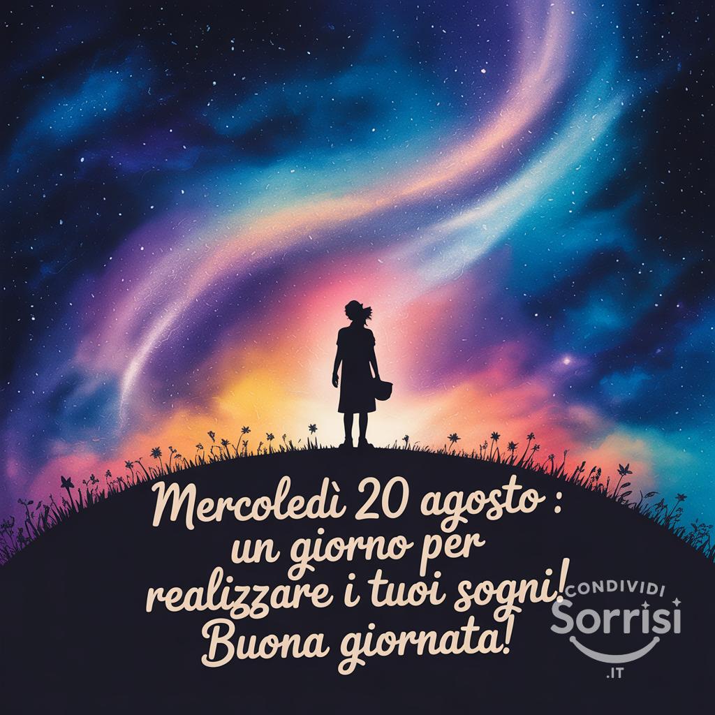 Mercoledì 20 agosto : un giorno per realizzare i tuoi sogni! Buona giornata!