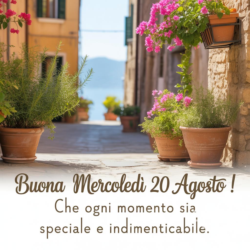 Buona mercoledì 20 agosto ! Che ogni momento sia speciale e indimenticabile.