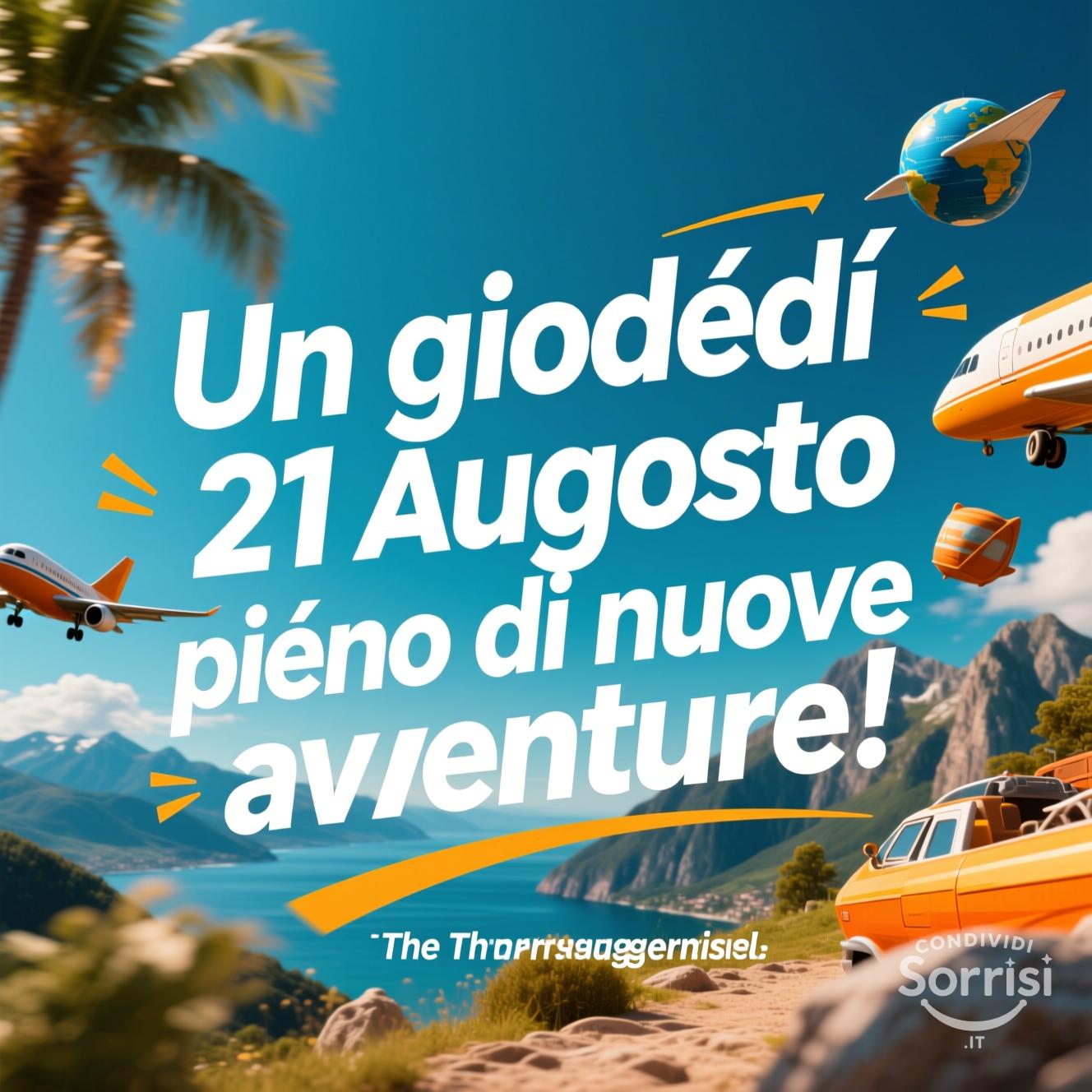 Un giovedì 21 agosto  pieno di nuove avventure!