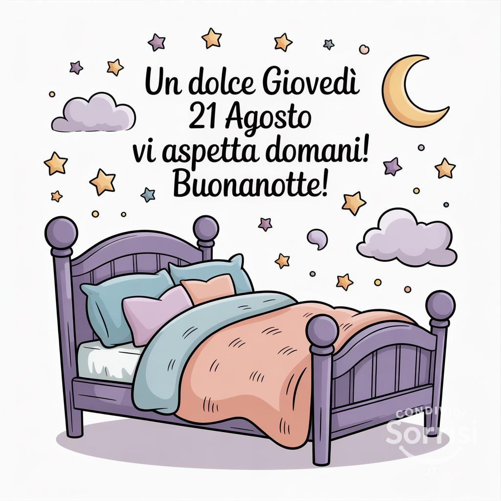 Un dolce giovedì 21 agosto  vi aspetta domani! Buonanotte!