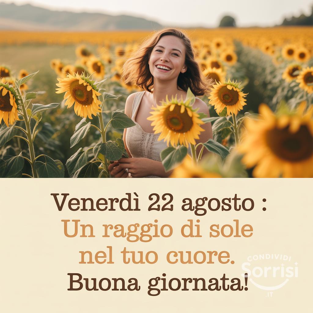 Venerdì 22 agosto : un raggio di sole nel tuo cuore. Buona giornata!