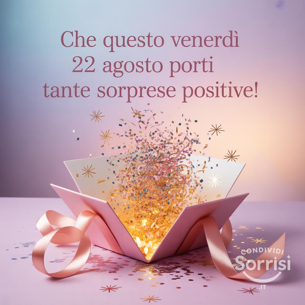 Che questo venerdì 22 agosto  porti tante sorprese positive!