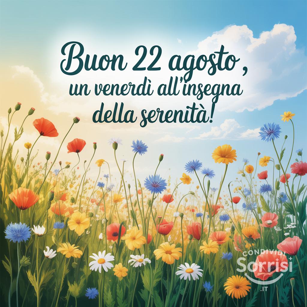 Buon 22 agosto , un venerdì all'insegna della serenità!