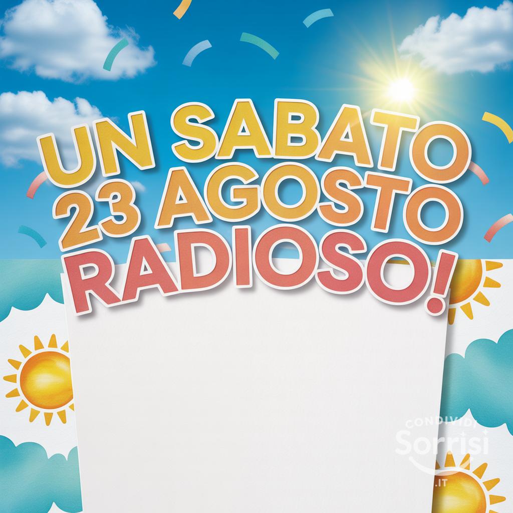 Un sabato 23 agosto radioso!