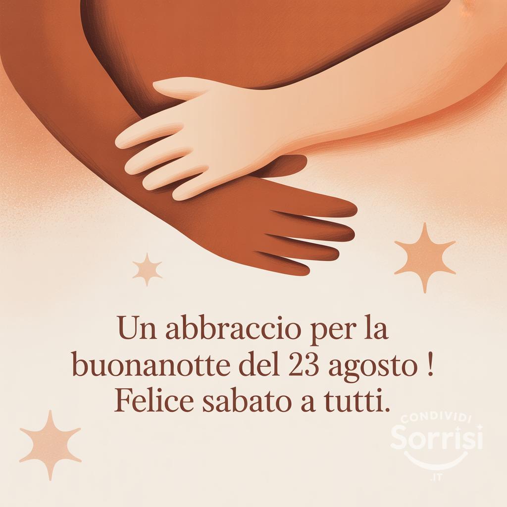 Un abbraccio per la buonanotte del 23 agosto ! Felice sabato a tutti.