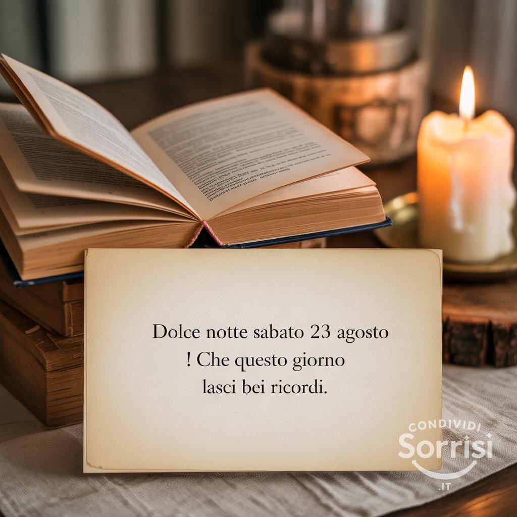 Dolce notte sabato 23 agosto ! Che questo giorno lasci bei ricordi.