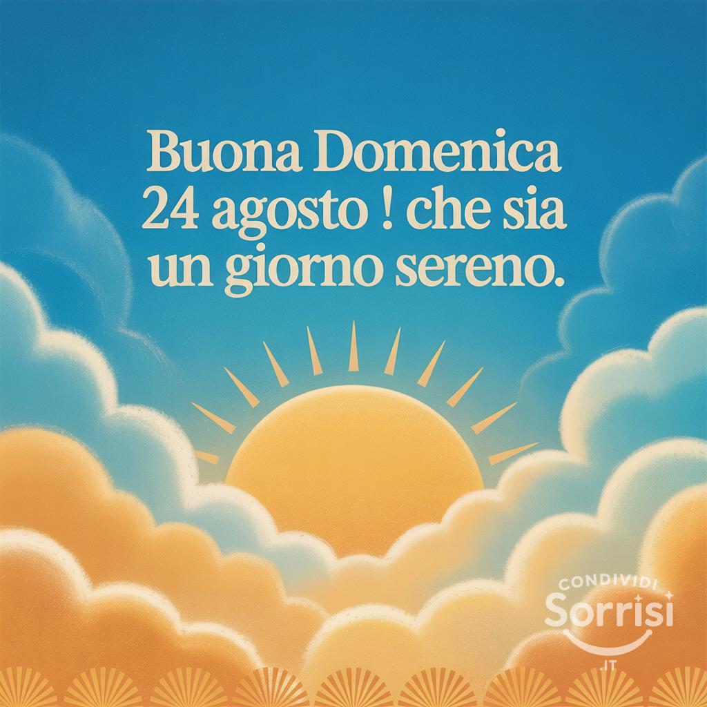 Buona domenica 24 agosto ! Che sia un giorno sereno.