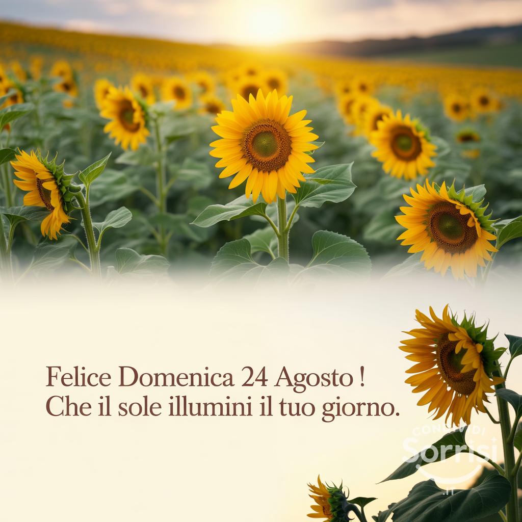 Felice domenica 24 agosto ! Che il sole illumini il tuo giorno.