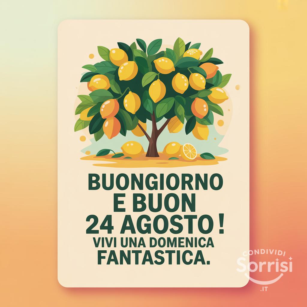 Buongiorno e buon 24 agosto ! Vivi una domenica fantastica.
