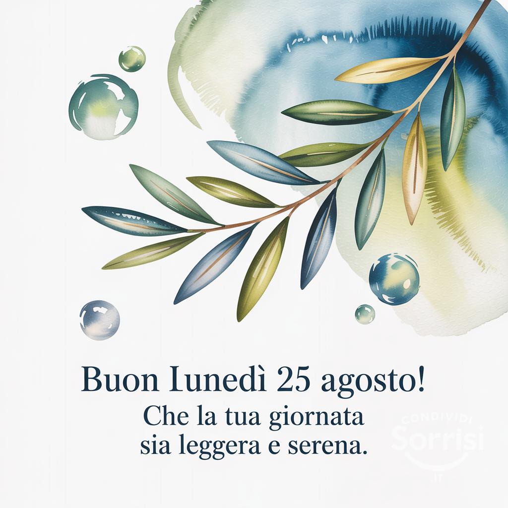 Buon lunedì 25 agosto! Che la tua giornata sia leggera e serena.