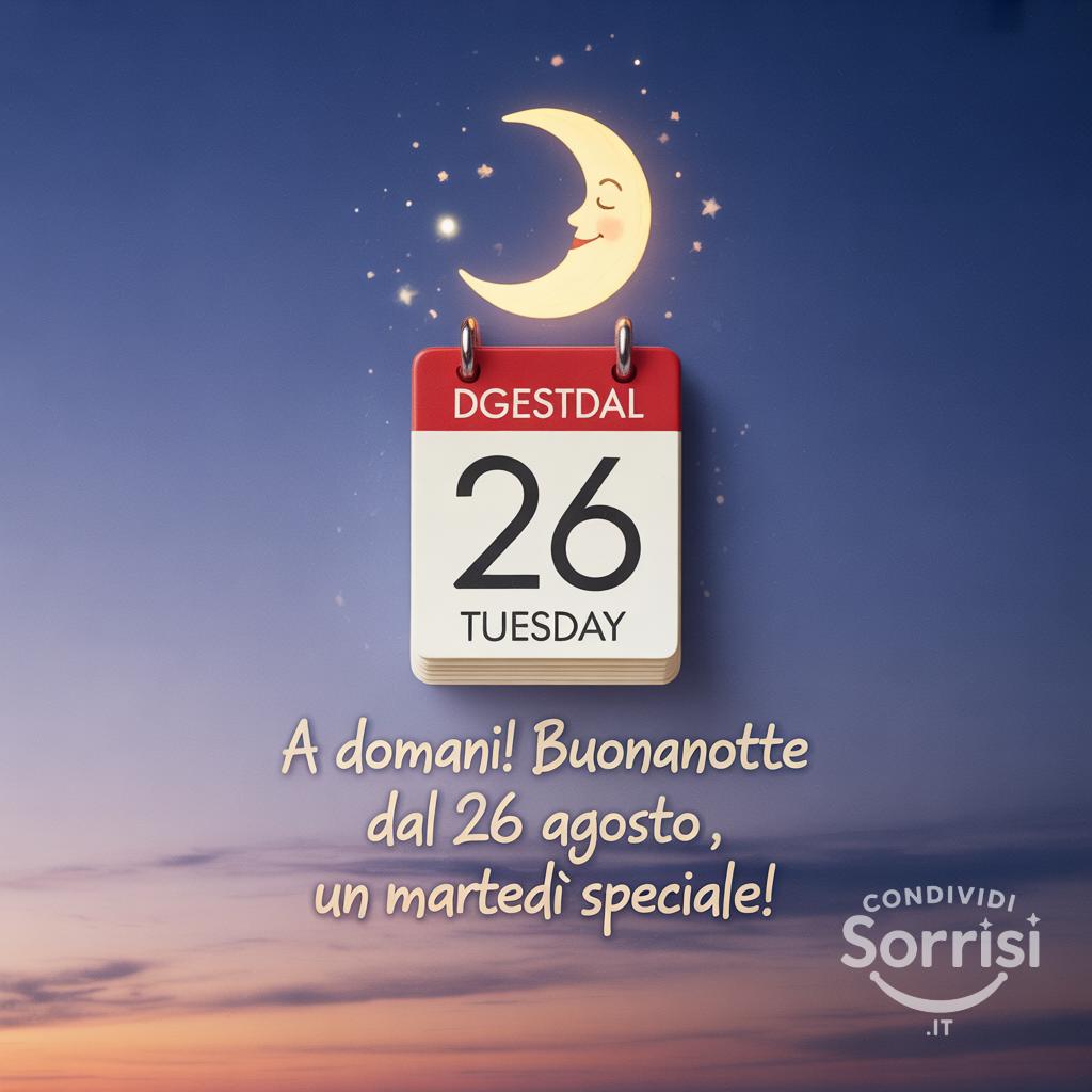 A domani! Buonanotte dal 26 agosto , un martedì speciale!