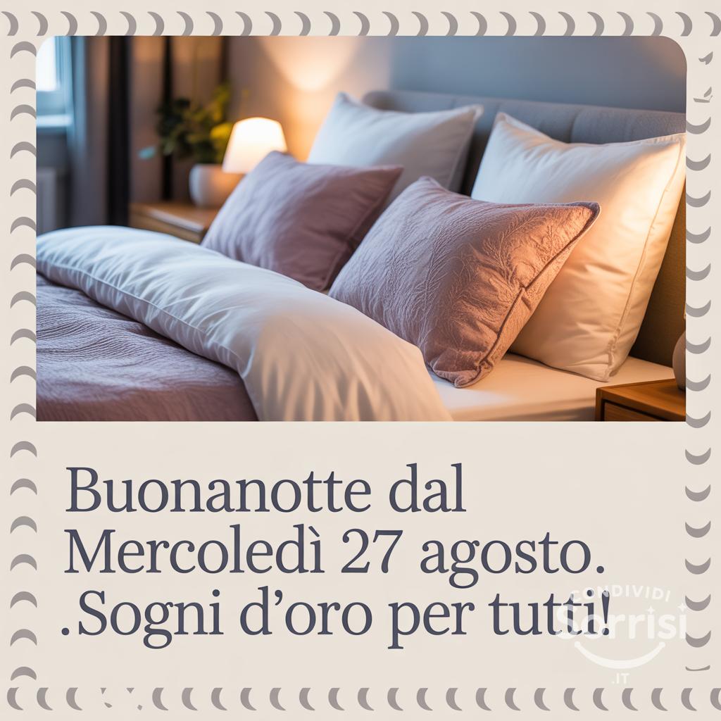 Buonanotte dal mercoledì 27 agosto . Sogni d'oro per tutti!