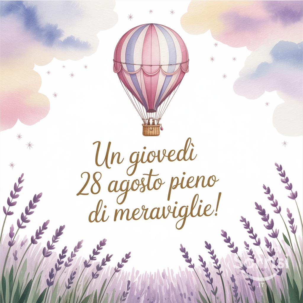 Un giovedì 28 agosto pieno di meraviglie!