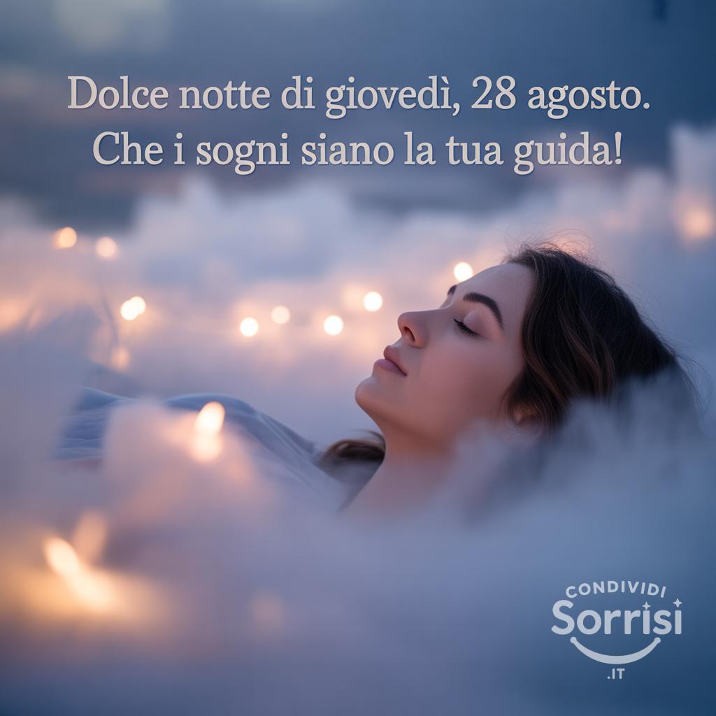 Dolce notte di giovedì, 28 agosto . Che i sogni siano la tua guida!
