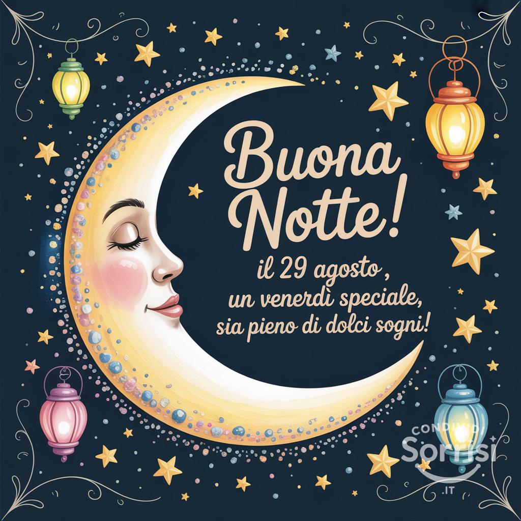 Buona notte! Il 29 agosto , un venerdì speciale, sia pieno di dolci sogni!