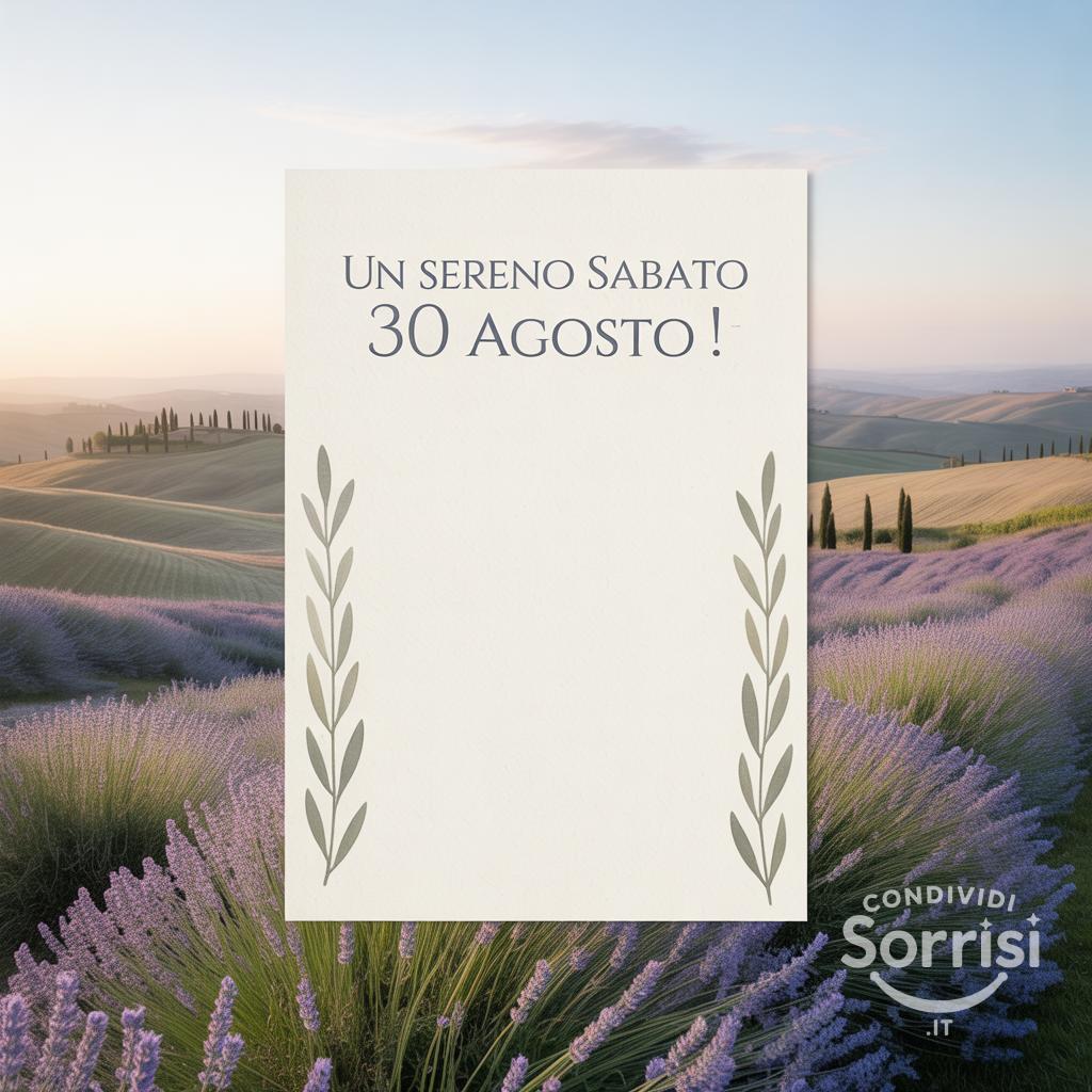 Un sereno sabato 30 agosto !