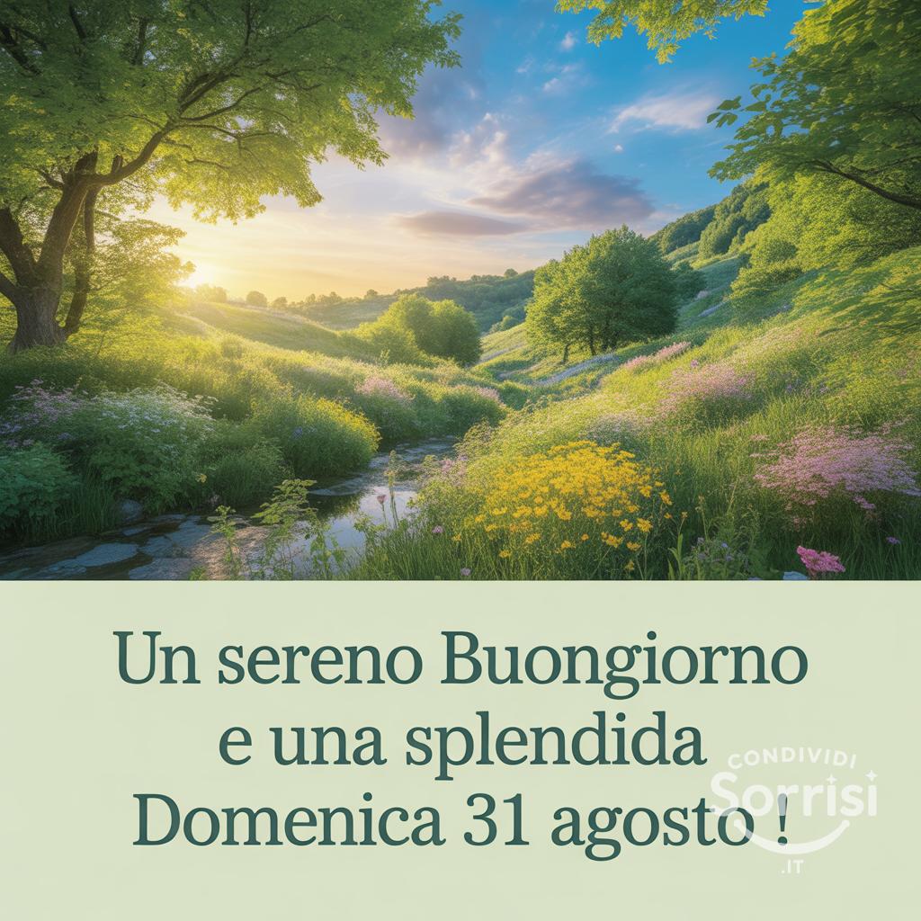 Un sereno buongiorno e una splendida domenica 31 agosto !