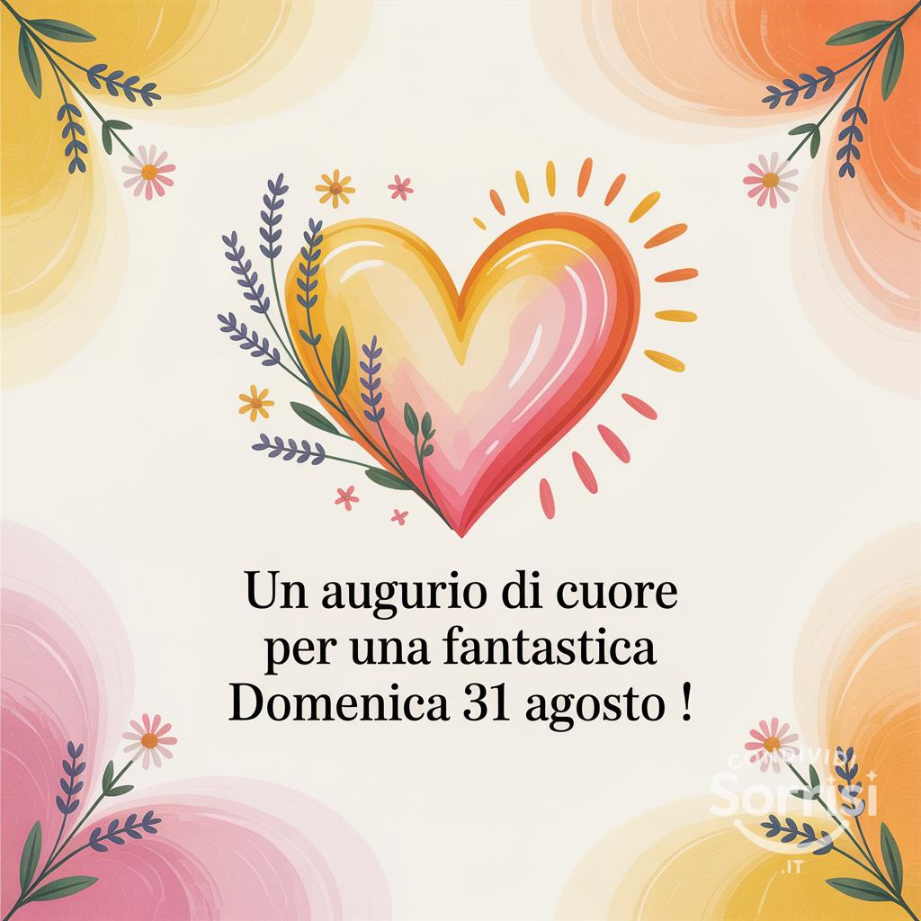 Un augurio di cuore per una fantastica domenica 31 agosto !
