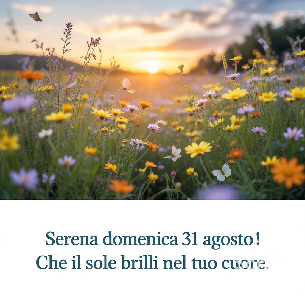 Serena domenica 31 agosto ! Che il sole brilli nel tuo cuore.