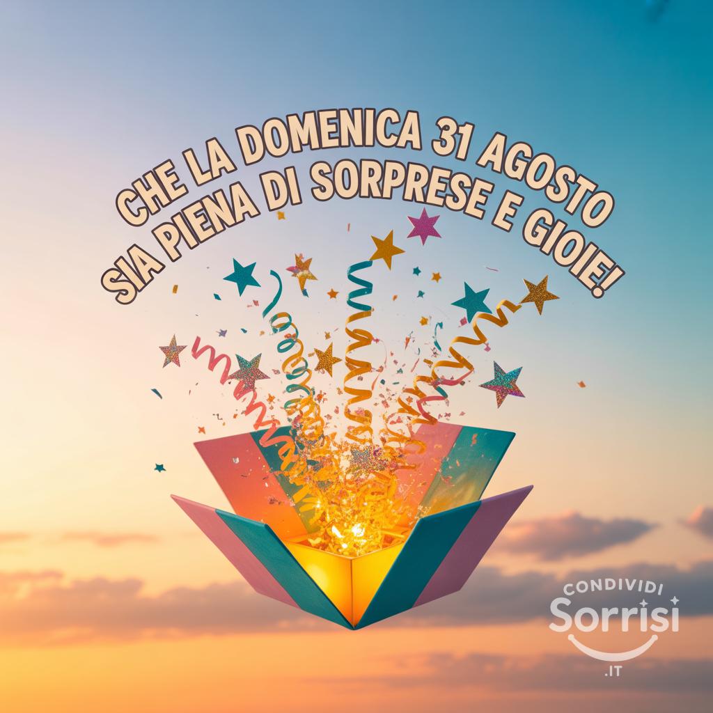 Che la domenica 31 agosto  sia piena di sorprese e gioie!