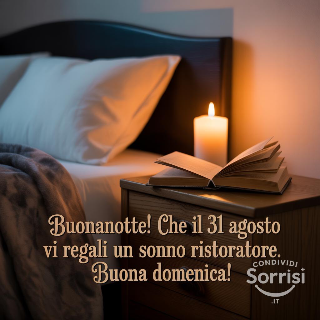 Buonanotte! Che il 31 agosto  vi regali un sonno ristoratore. Buona domenica!