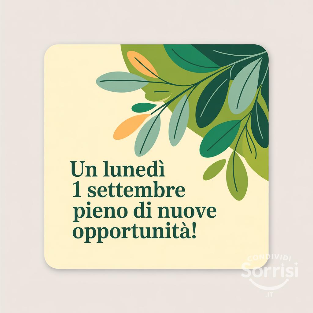 Un lunedì 1 settembre pieno di nuove opportunità!